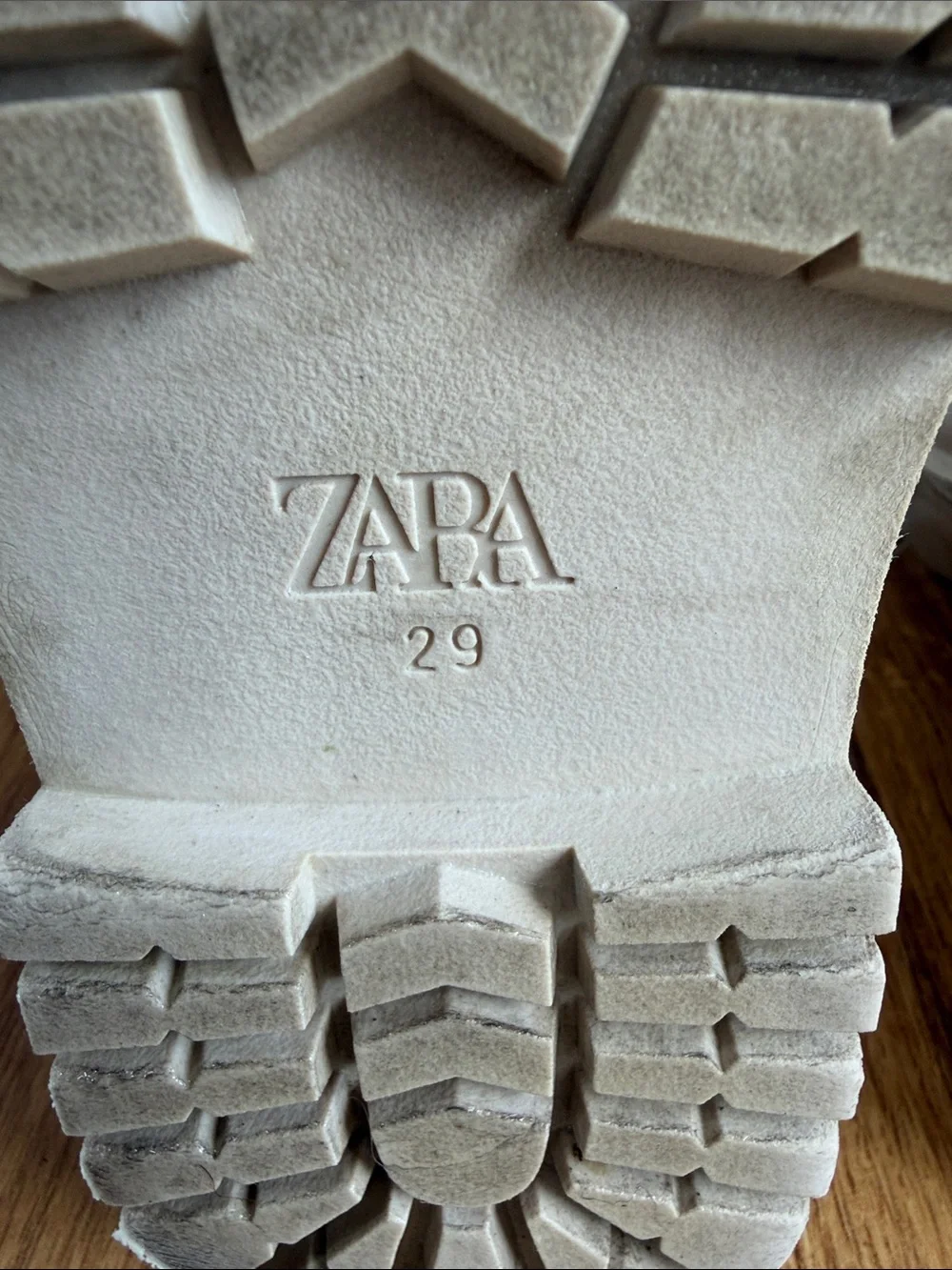 Zara Kids Cream Combat Boots.